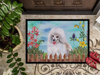 Medium White Poodle Spring Indoor or Outdoor Mat 18x27 CK1245MAT
