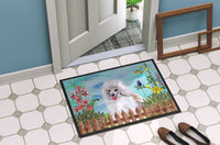 Medium White Poodle Spring Indoor or Outdoor Mat 18x27 CK1245MAT