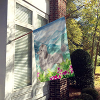 Mountian Flowers Silver Poodle Flag Canvas House Size CK1975CHF