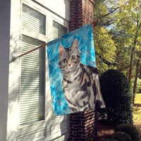 American Shorthair Winter Snowflake Flag Canvas House Size CK3104CHF