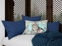 American Shorthair Spring Flowers Canvas Fabric Decorative Pillow CK3388PW1216