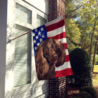 American Water Spaniel  American Flag Flag Canvas House Size CK6402CHF