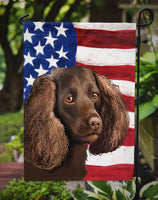 American Water Spaniel  American Flag Flag Garden Size CK6402GF