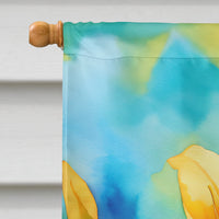 Lilies in Watercolor House Flag
