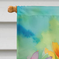 Lilies in Watercolor House Flag