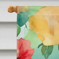 Georgia Cherokee Rose in Watercolor House Flag