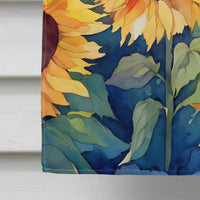 Kansas Sunflowers in Watercolor House Flag