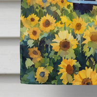 Kansas Sunflowers in Watercolor House Flag