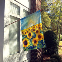 Kansas Sunflowers in Watercolor House Flag