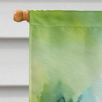 Maine White Pine Cone and Tassels in Watercolor House Flag