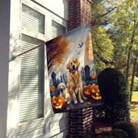 Golden Retriever Spooky Halloween House Flag