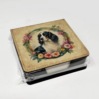 English Springer Spaniel and Flowers PU Leather Note Paper Holder