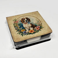 Welsh Springer Spaniel and Flowers PU Leather Note Paper Holder