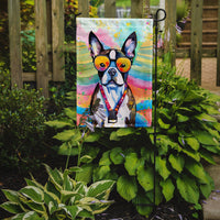 Boston Terrier Hippie Dawg Garden Flag