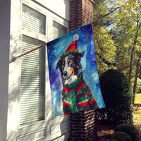 Border Collie Christmas House Flag