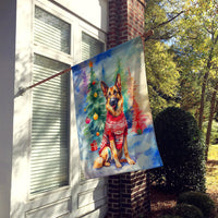 German Shepherd Christmas House Flag
