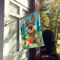 German Shepherd Christmas House Flag