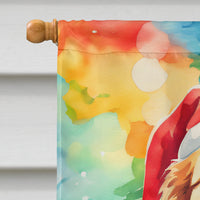 Golden Retriever Christmas House Flag