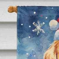 Golden Retriever Christmas House Flag