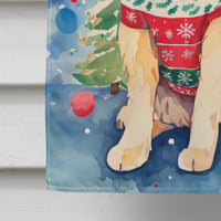 Golden Retriever Christmas House Flag