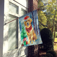 Golden Retriever Christmas House Flag