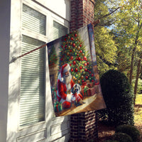 French Bulldog and Santa Claus House Flag