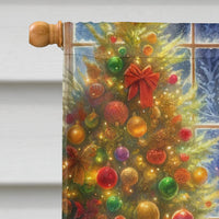 Irish Setter and Santa Claus House Flag