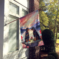 Gordon Setter Two Hearts House Flag