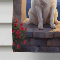Great Pyrenees Two Hearts House Flag