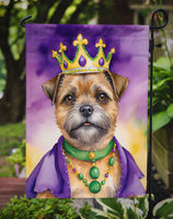 Border Terrier King of Mardi Gras Garden Flag