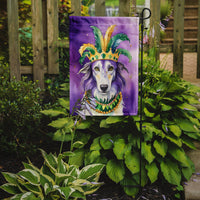 Borzoi King of Mardi Gras Garden Flag