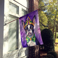 Boston Terrier King of Mardi Gras House Flag