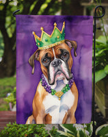 Boxer King of Mardi Gras Garden Flag