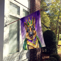 German Shepherd King of Mardi Gras House Flag