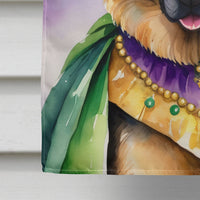 German Shepherd King of Mardi Gras House Flag
