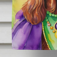 Irish Setter King of Mardi Gras House Flag