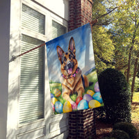 German Shepherd Easter Egg Hunt House Flag