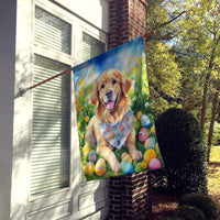 Golden Retriever Easter Egg Hunt House Flag