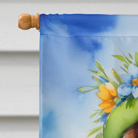 Welsh Springer Spaniel Easter Egg Hunt House Flag