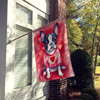 Boston Terrier My Valentine House Flag