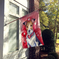 Fox Terrier My Valentine House Flag