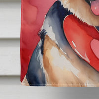 German Shepherd My Valentine House Flag