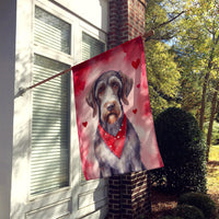 German Wirehaired Pointer My Valentine House Flag