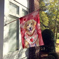 Golden Retriever My Valentine House Flag