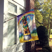 German Shepherd St Patrick's Day House Flag