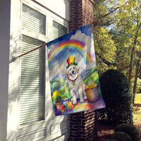 Great Pyrenees St Patrick's Day House Flag