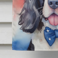 English Springer Spaniel Patriotic American House Flag
