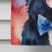 Flat-Coated Retriever Patriotic American House Flag