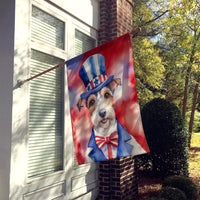 Fox Terrier Patriotic American House Flag