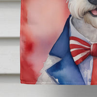 Fox Terrier Patriotic American House Flag